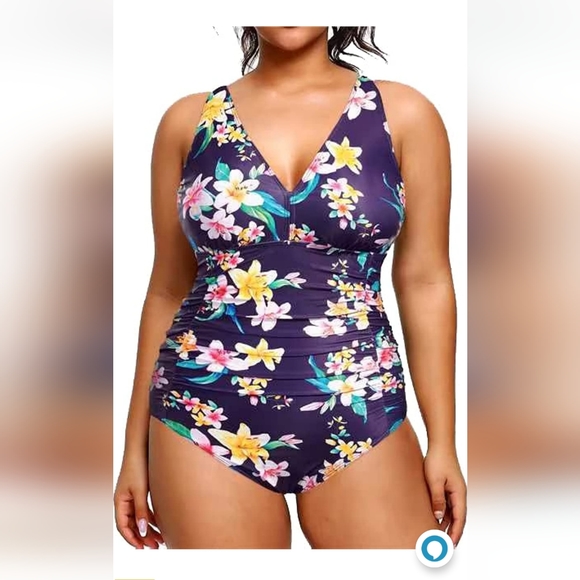 Daci V Neck Tummy Control Swimsuit - Picture 1 of 9